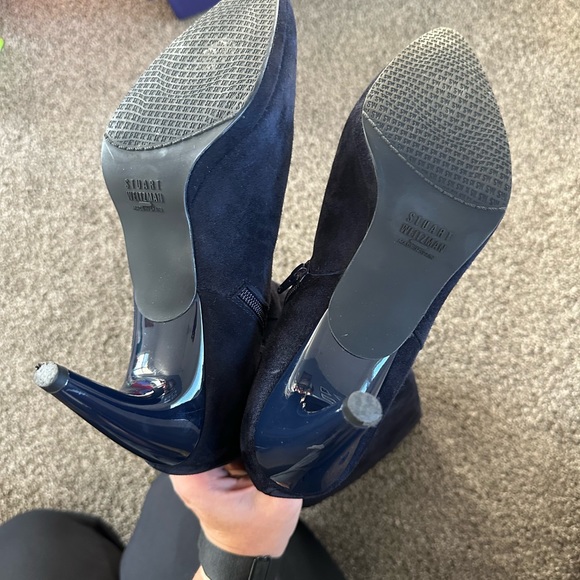 Stuart Weitzman Parkway Navy Suede Boots - Picture 8 of 10